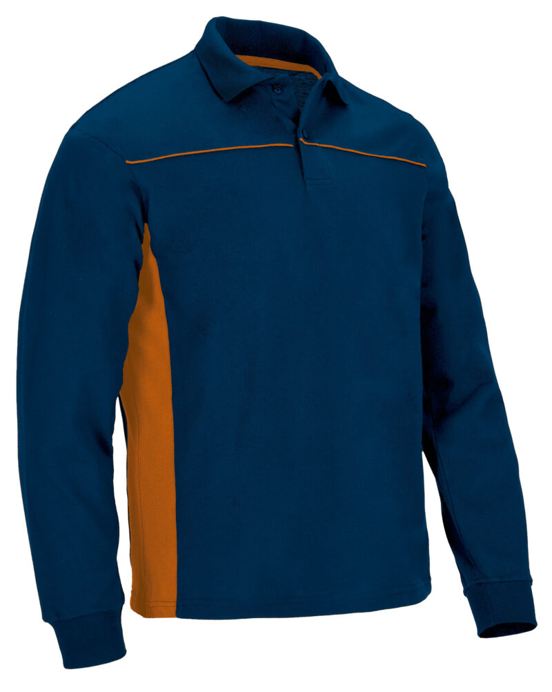 POVATHLMN Μακρυμάνικο Polo Shirt THUNDER - Orion Μπλε σκούρο Μπλε-Party Πορτοκαλί