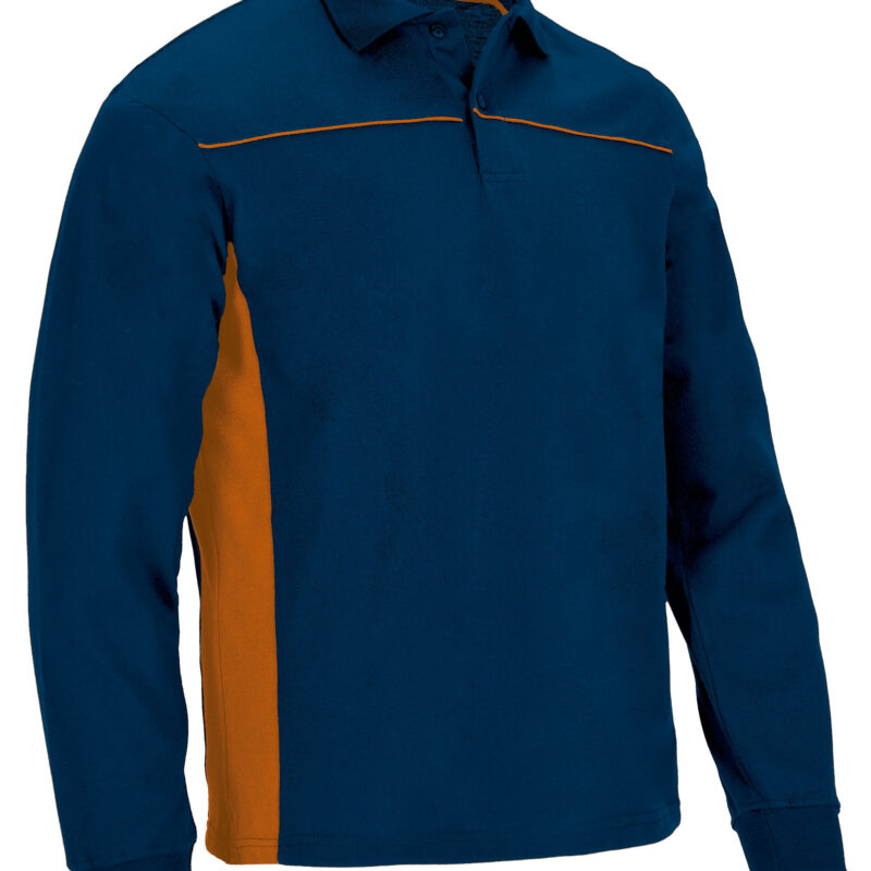 POVATHLMN Μακρυμάνικο Polo Shirt THUNDER - Orion Μπλε σκούρο Μπλε-Party Πορτοκαλί
