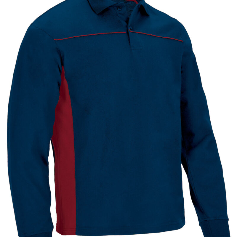 POVATHLMR Μακρυμάνικο Polo Shirt THUNDER - Orion Μπλε σκούρο Μπλε-Lotto Κόκκινο