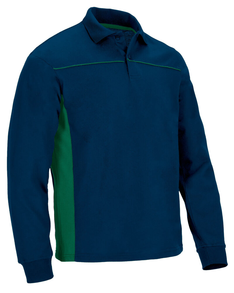 Μακρυμάνικο Polo Shirt THUNDER - Orion Μπλε σκούρο Μπλε-Kelly Πράσινο