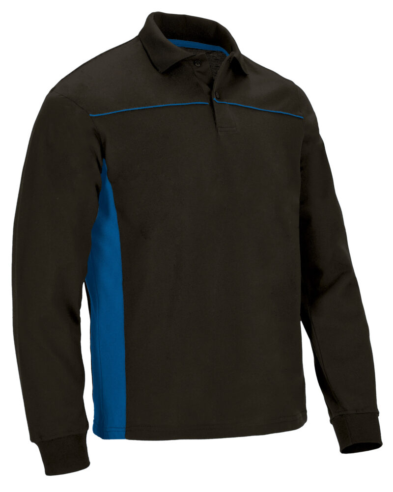 Μακρυμάνικο Polo Shirt THUNDER - Μαύρο-Ρουά Μπλε