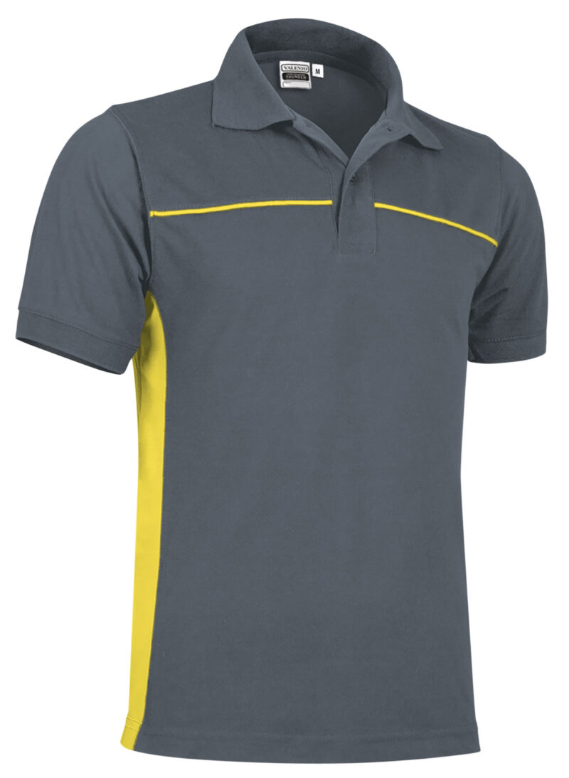 POVATHUGA Κοντομάνικο Polo Shirt THUNDER - Cement Γκρι-Λεμονί Κίτρινο