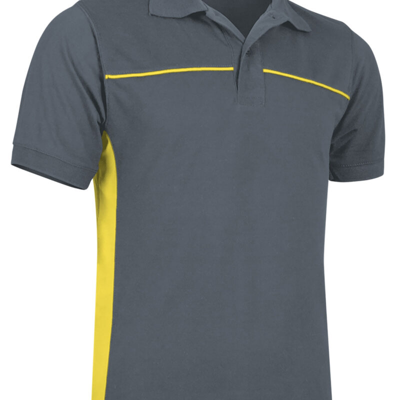 POVATHUGA Κοντομάνικο Polo Shirt THUNDER - Cement Γκρι-Λεμονί Κίτρινο