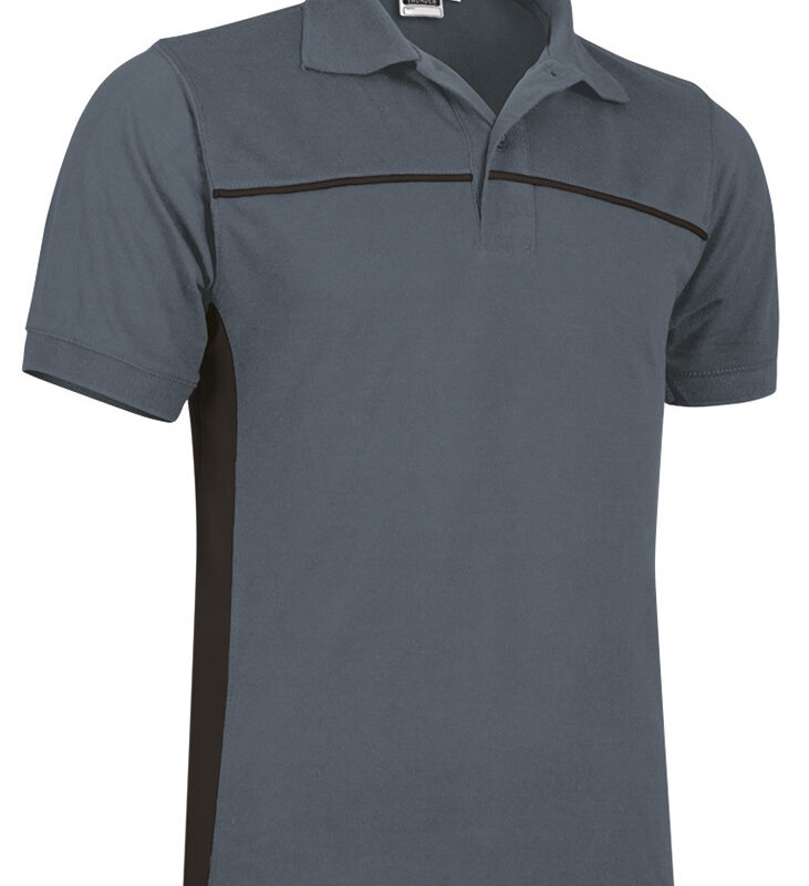 POVATHUGE Κοντομάνικο Polo Shirt THUNDER - Cement Γκρι-Μαύρο