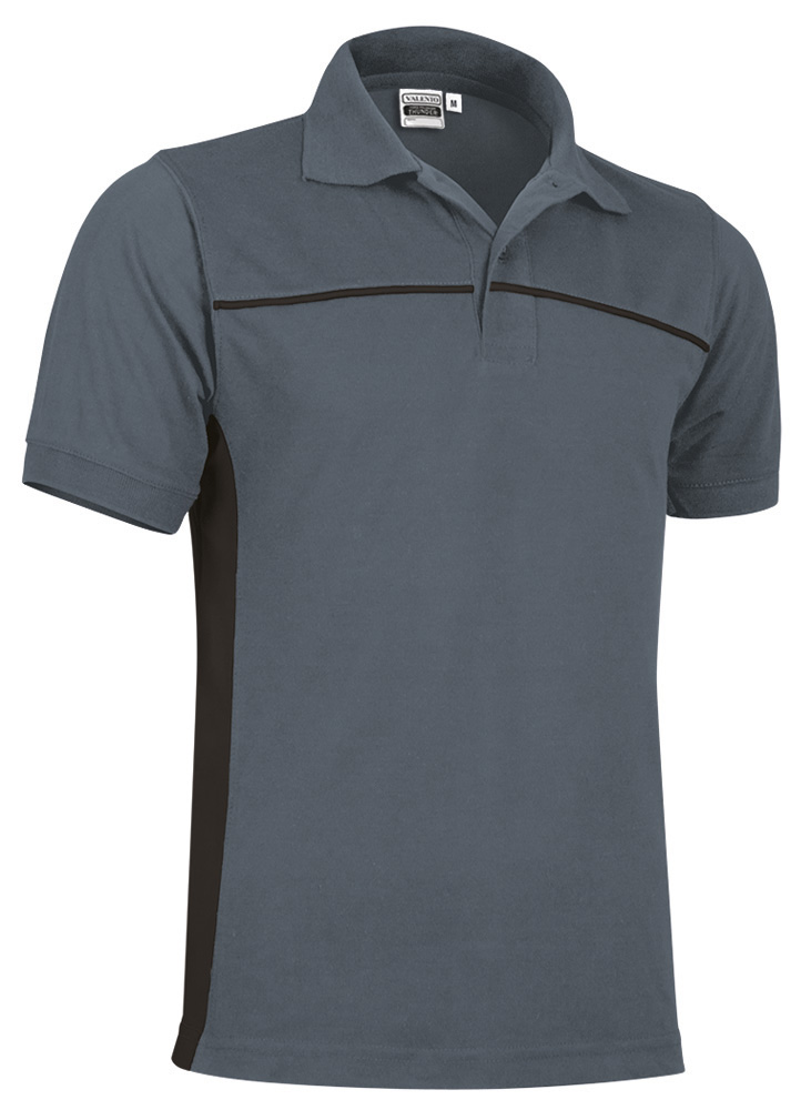 POVATHUGE Κοντομάνικο Polo Shirt THUNDER - Cement Γκρι-Μαύρο