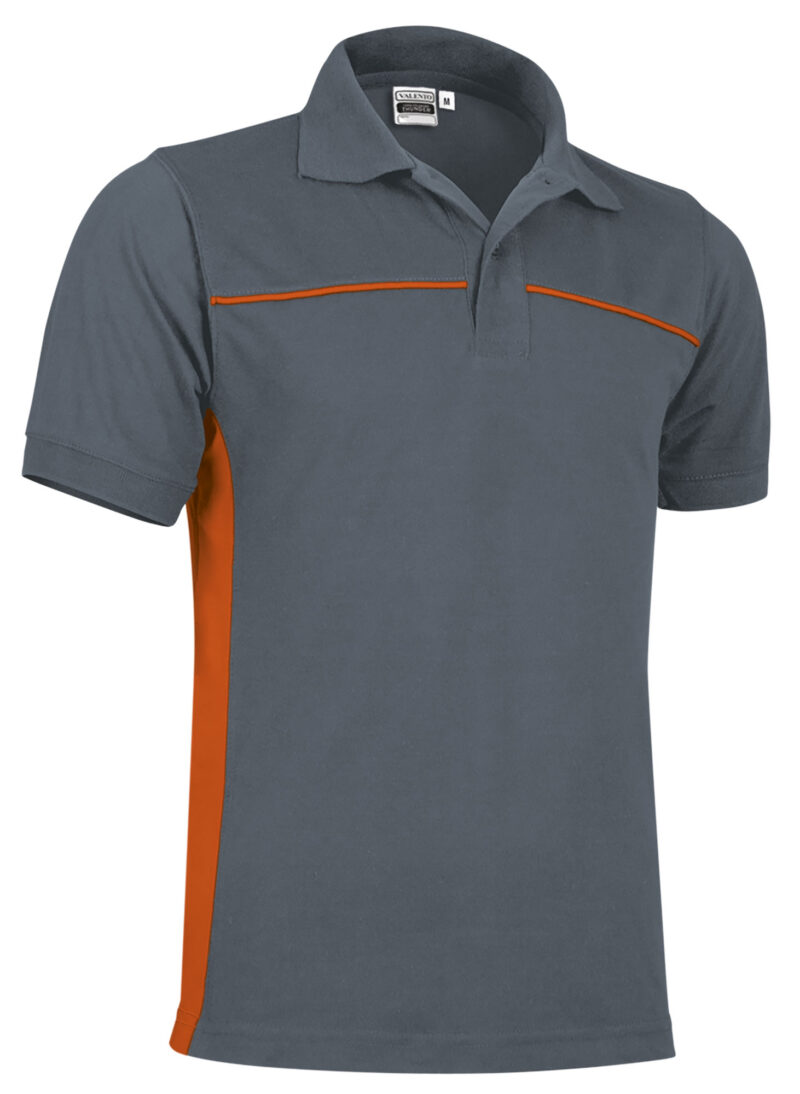 POVATHUGN Κοντομάνικο Polo Shirt THUNDER - Cement Γκρι-Party Πορτοκαλί