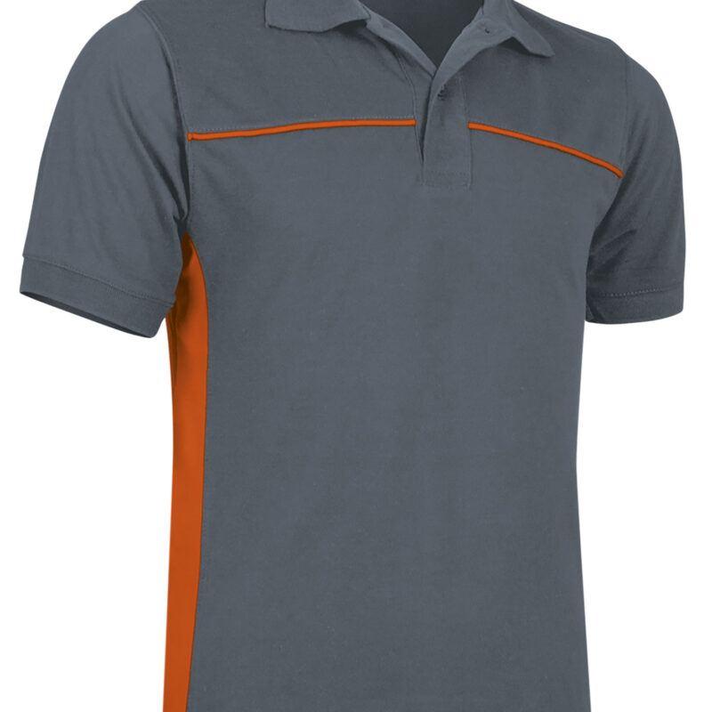 POVATHUGN Κοντομάνικο Polo Shirt THUNDER - Cement Γκρι-Party Πορτοκαλί