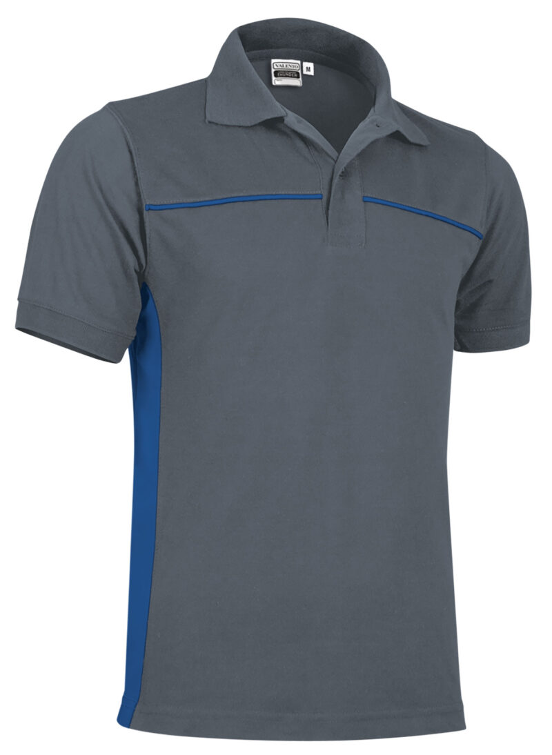 POVATHUGY Κοντομάνικο Polo Shirt THUNDER - Cement Γκρι-Ρουά Μπλε