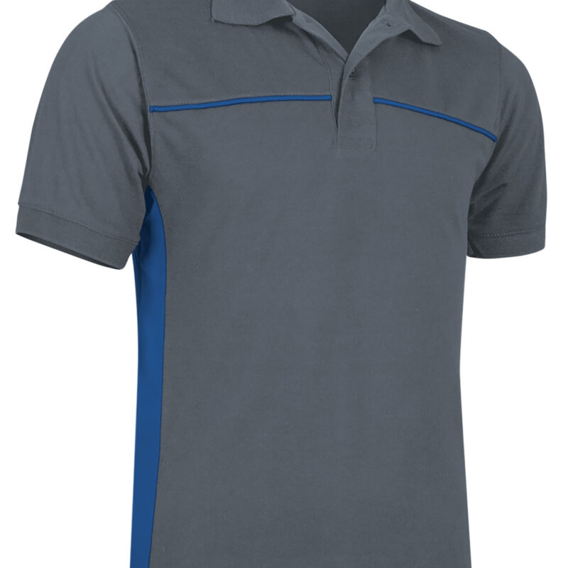 POVATHUGY Κοντομάνικο Polo Shirt THUNDER - Cement Γκρι-Ρουά Μπλε