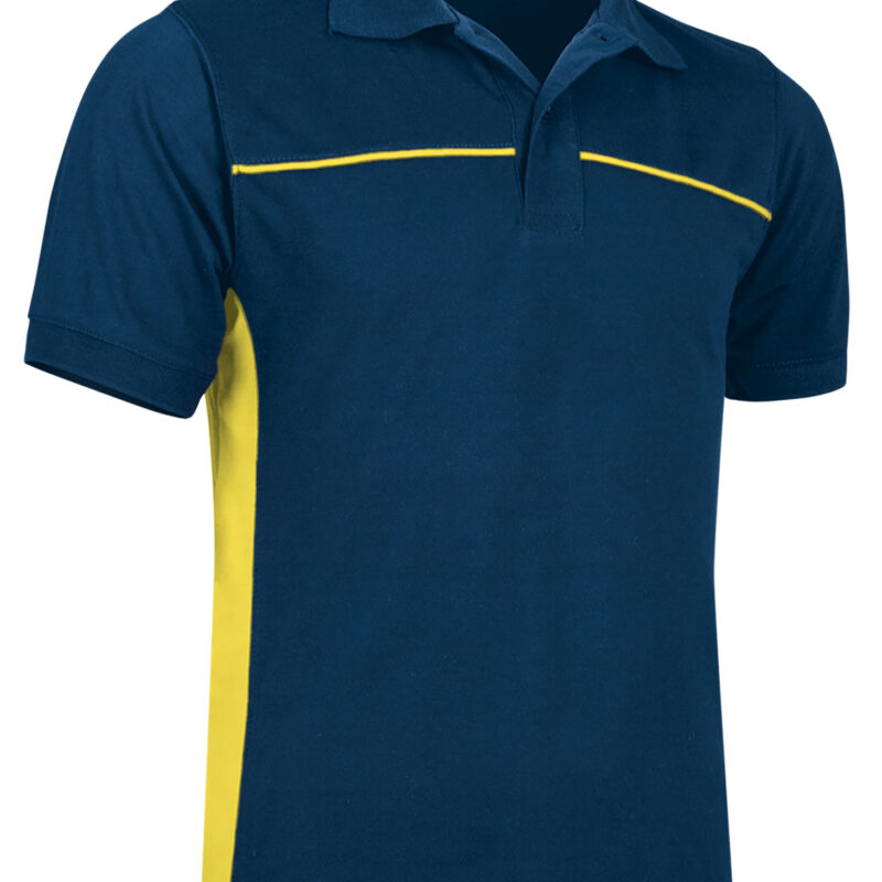 POVATHUMA Κοντομάνικο Polo Shirt THUNDER - Orion Μπλε σκούρο Μπλε-Λεμονί Κίτρινο