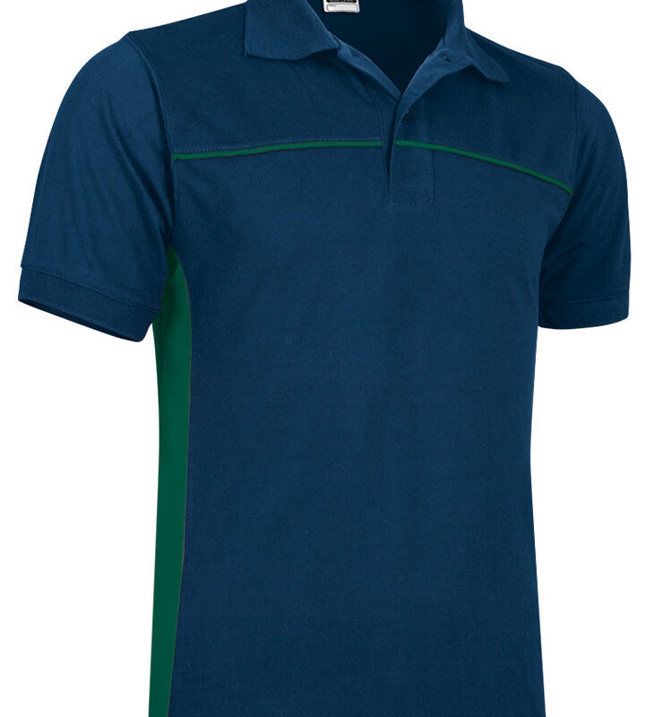 POVATHUML Κοντομάνικο Polo Shirt THUNDER - Orion Μπλε σκούρο Μπλε-Μπουκαλί Πράσινο