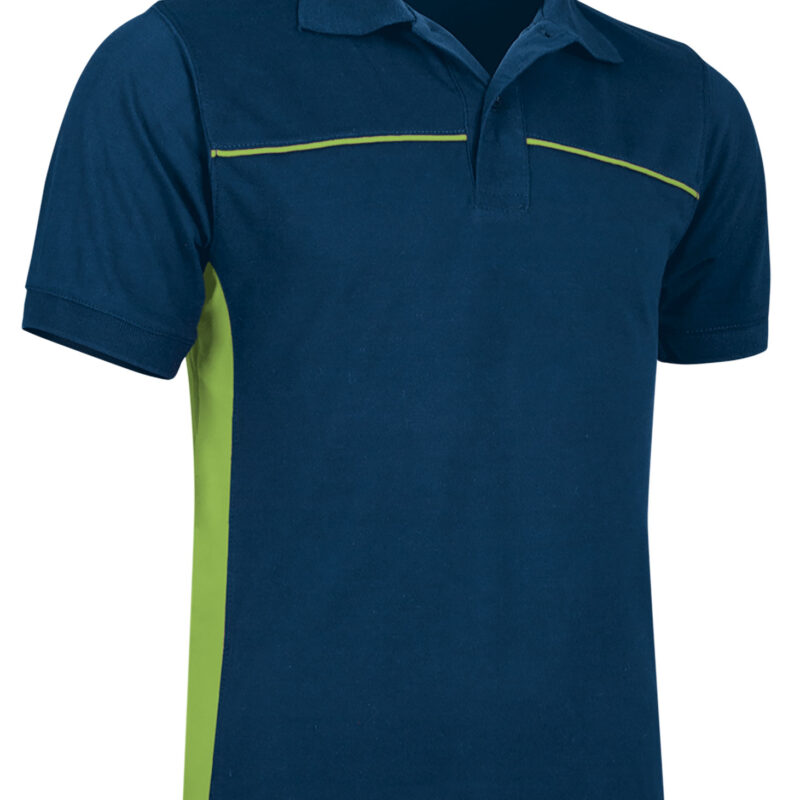 POVATHUMM Κοντομάνικο Polo Shirt THUNDER - Orion Μπλε σκούρο Μπλε-Μήλο Πράσινο