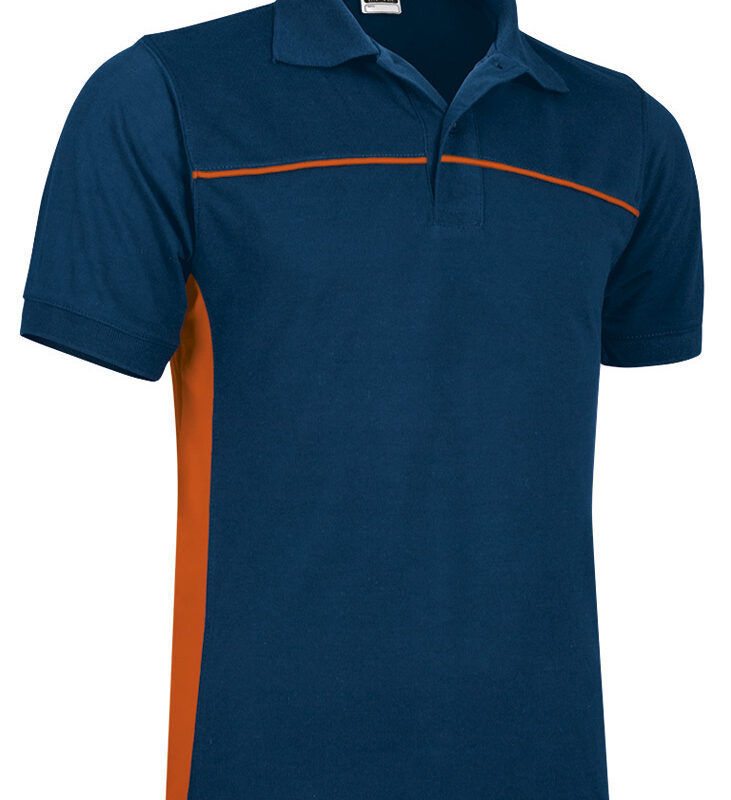 POVATHUMN Κοντομάνικο Polo Shirt THUNDER - Orion Μπλε σκούρο Μπλε-Party Πορτοκαλί