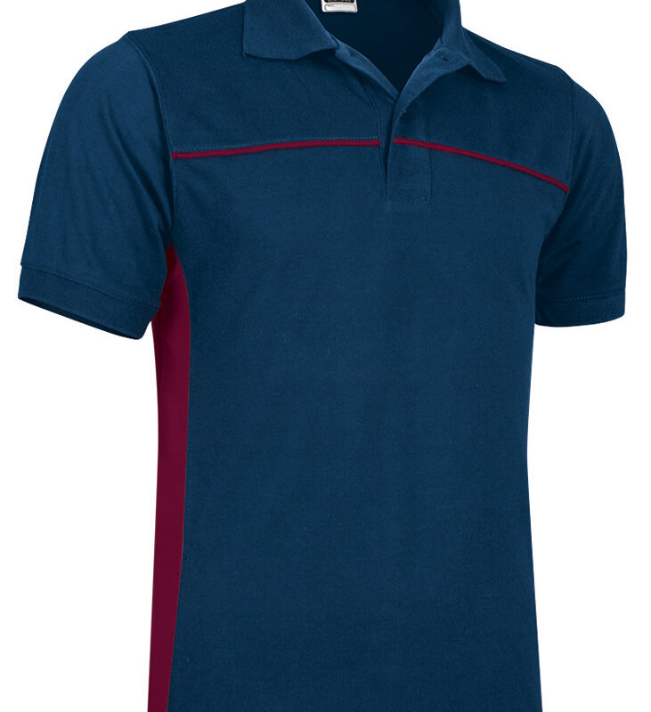 POVATHUMT Κοντομάνικο Polo Shirt THUNDER - Orion Μπλε σκούρο Μπλε-Μαόνι Μπορντό