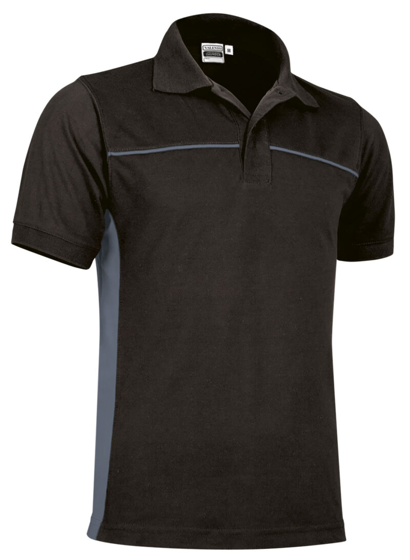POVATHUNG Κοντομάνικο Polo Shirt THUNDER - Μαύρο-Cement Γκρι