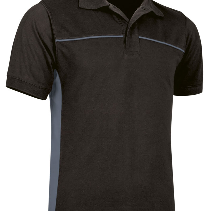 POVATHUNG Κοντομάνικο Polo Shirt THUNDER - Μαύρο-Cement Γκρι