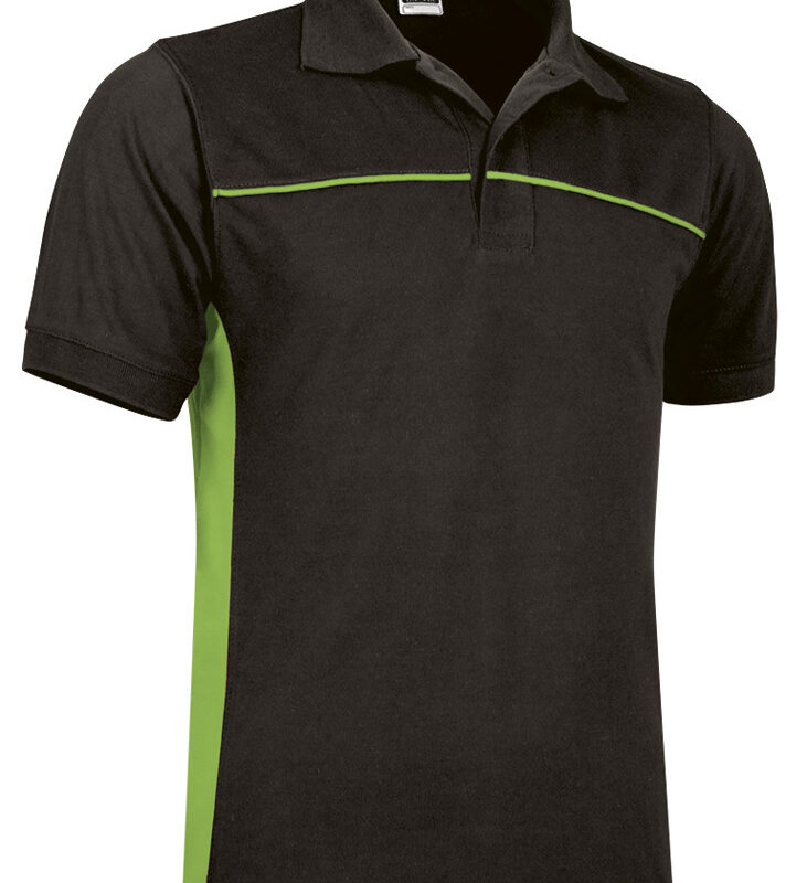 POVATHUNV Κοντομάνικο Polo Shirt THUNDER - Μαύρο-Μήλο Πράσινο