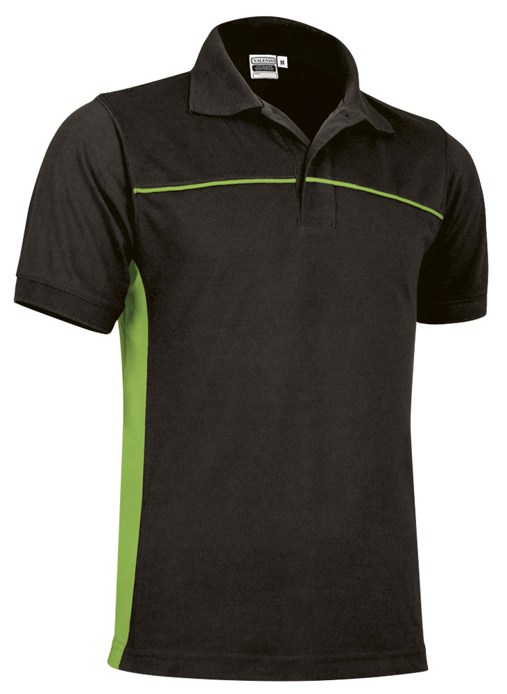 POVATHUNV Κοντομάνικο Polo Shirt THUNDER - Μαύρο-Μήλο Πράσινο