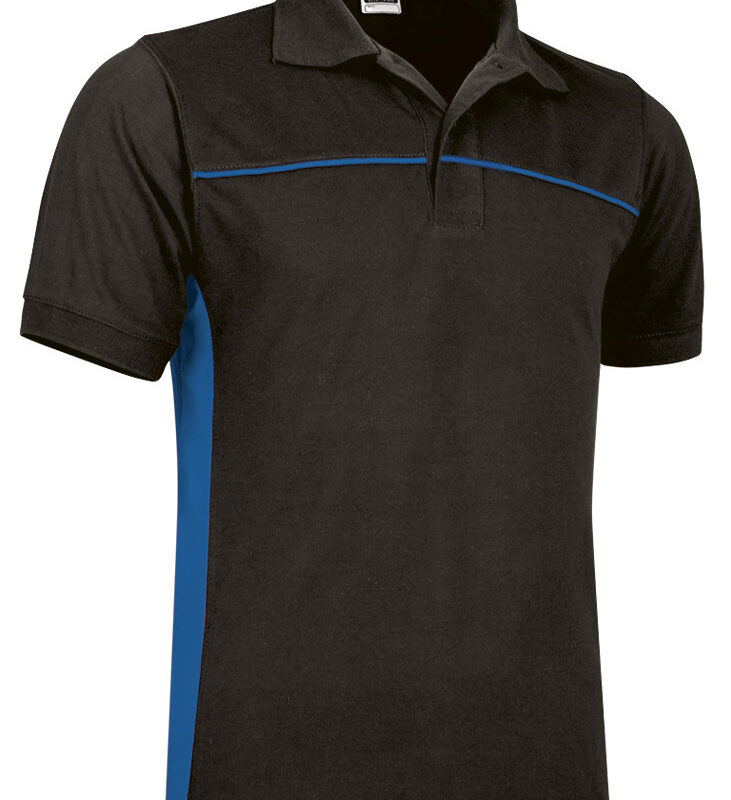 POVATHUNY Κοντομάνικο Polo Shirt THUNDER - Μαύρο-Ρουά Μπλε
