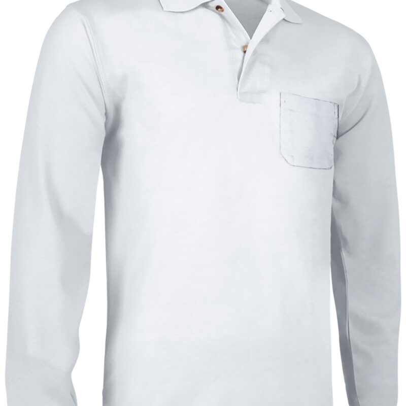 POVATLBBL Μακρυμάνικο Polo Shirt BREDA - Λευκό