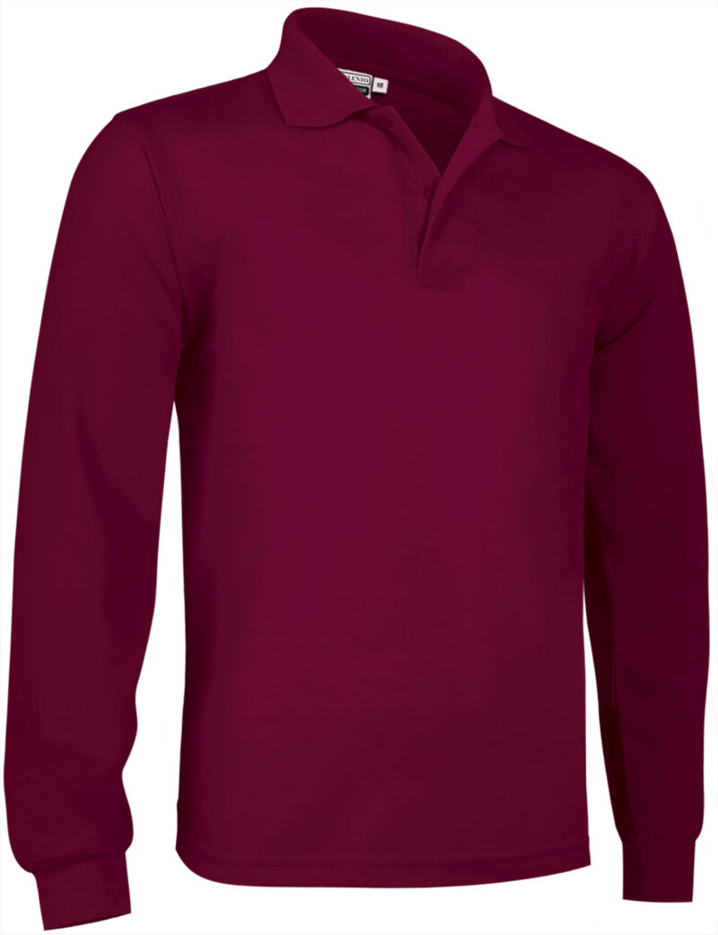 POVATOLGT Μακρυμάνικο Polo Shirt PREDATOR - Μπορντό μαόνι