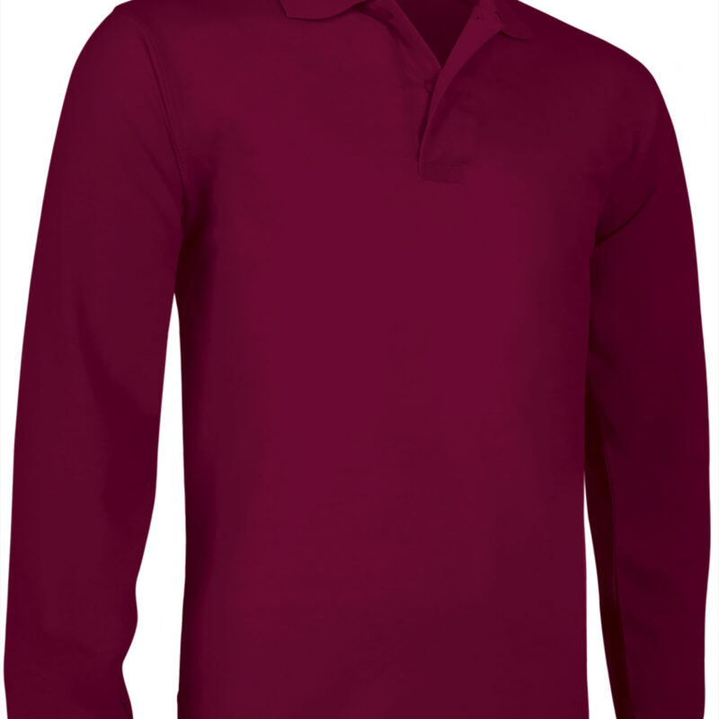 POVATOLGT Μακρυμάνικο Polo Shirt PREDATOR - Μπορντό μαόνι