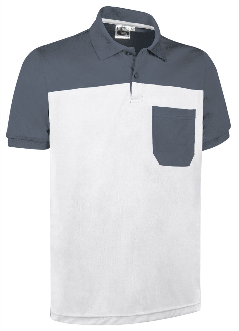 POVATYPBG Κοντομάνικο Polo Shirt TYPHOON - Λευκό-Cement Γκρι