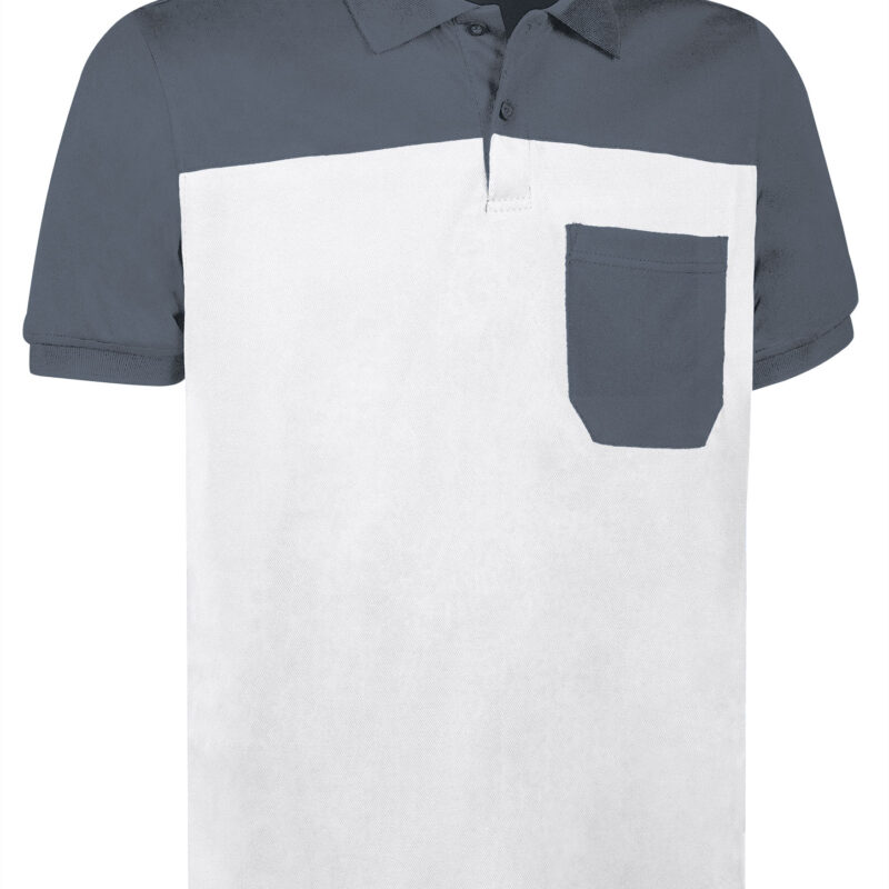 POVATYPBG Κοντομάνικο Polo Shirt TYPHOON - Λευκό-Cement Γκρι