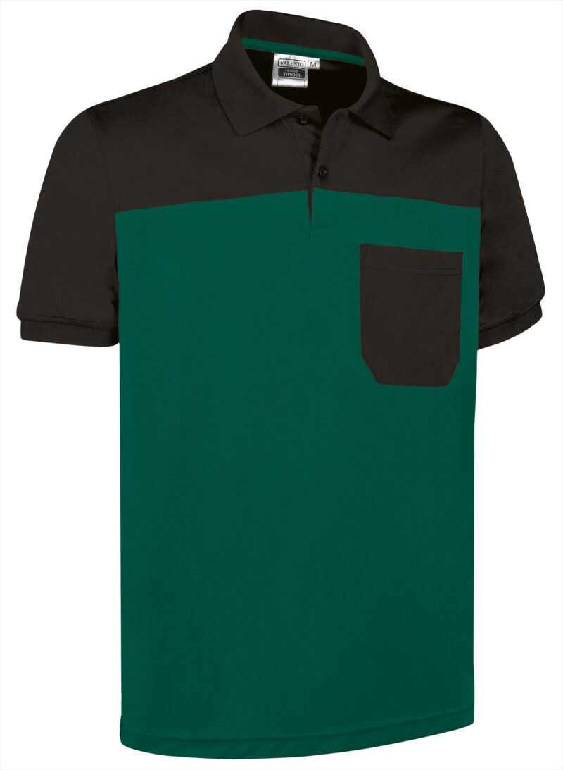 POVATYPBN Κοντομάνικο Polo Shirt TYPHOON - Μπουκαλί Πράσινο-Μαύρο