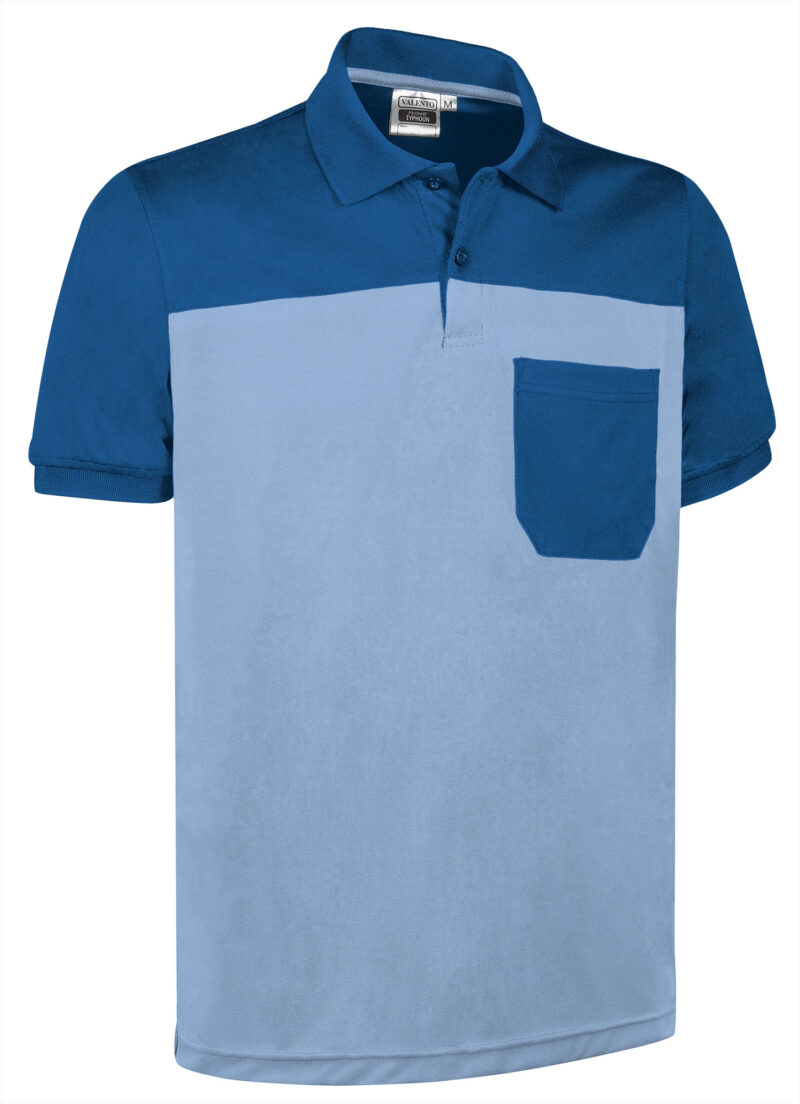 POVATYPCR Κοντομάνικο Polo Shirt TYPHOON - Γαλάζιο Μπλε-Ρουά Μπλε