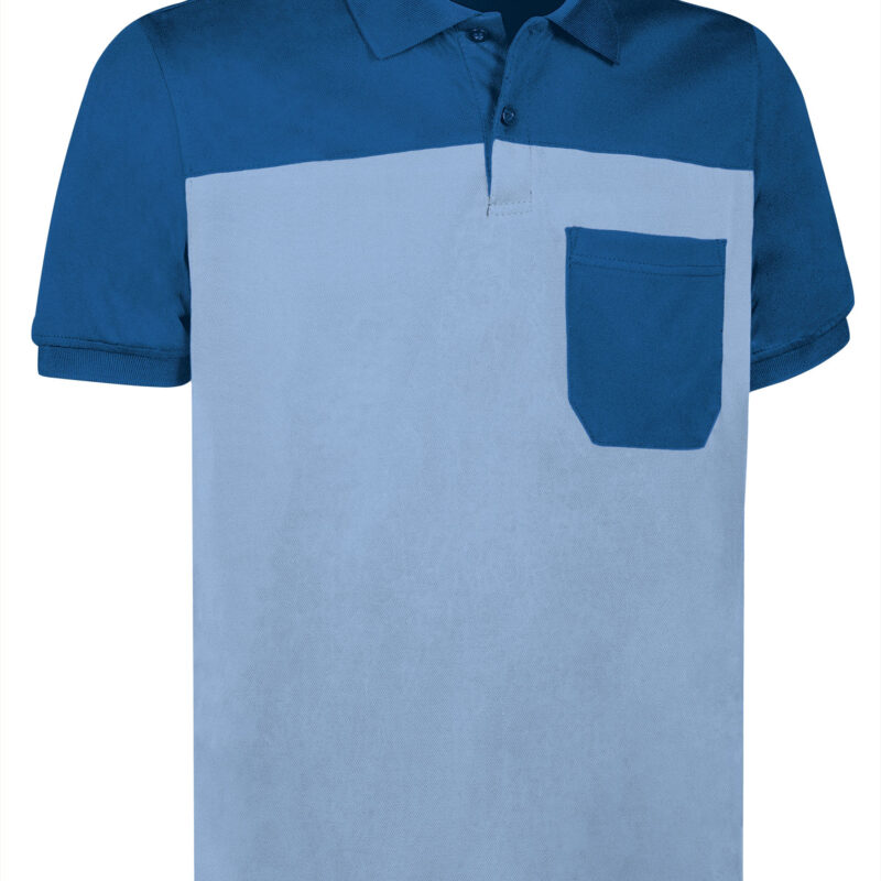 POVATYPCR Κοντομάνικο Polo Shirt TYPHOON - Γαλάζιο Μπλε-Ρουά Μπλε