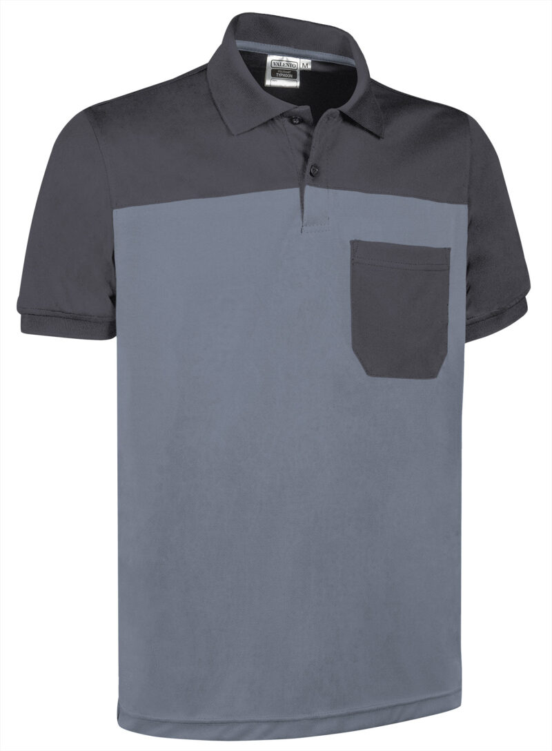 Κοντομάνικο Polo Shirt TYPHOON - Smoke Γκρι-Charcoal Γκρι