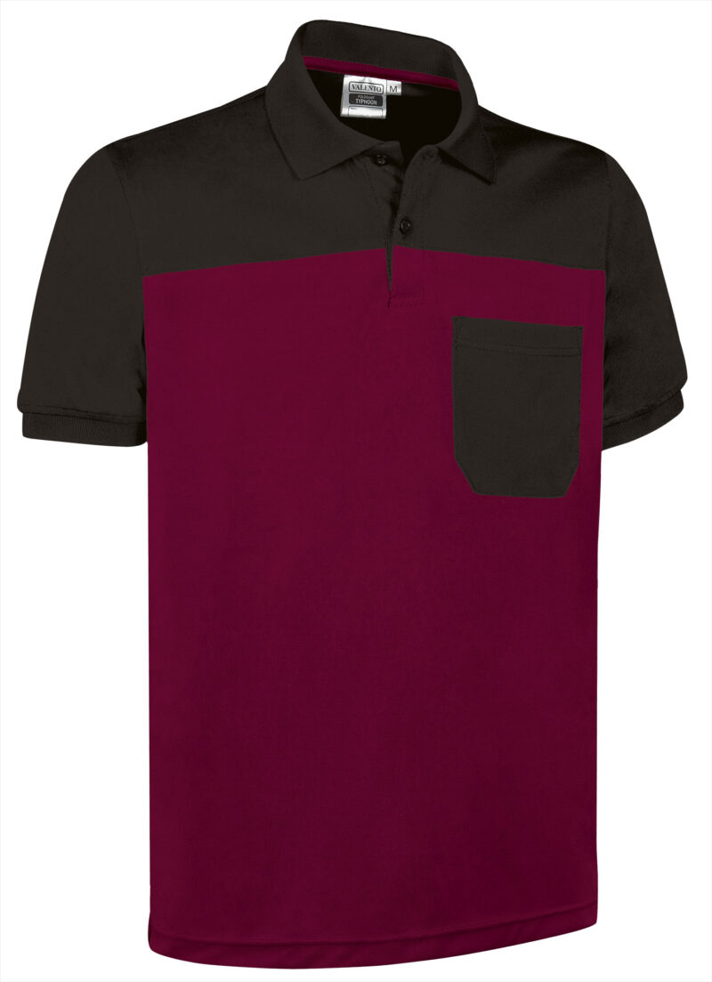 Κοντομάνικο Polo Shirt TYPHOON - Μαόνι Μπορντό-Μαύρο