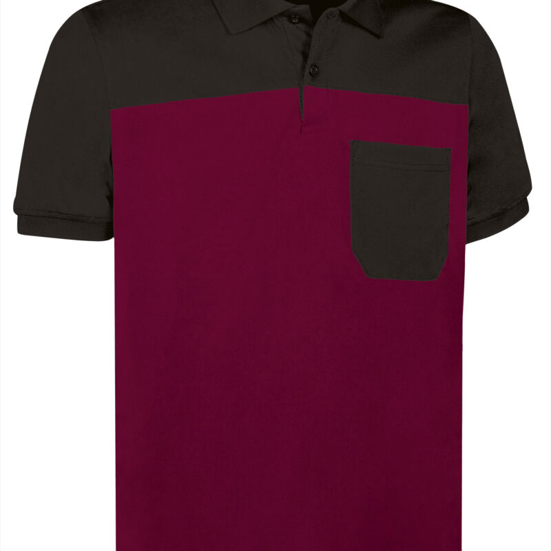 POVATYPTN Κοντομάνικο Polo Shirt TYPHOON - Μαόνι Μπορντό-Μαύρο