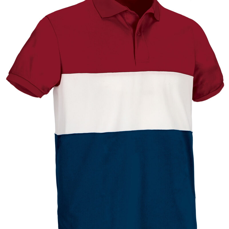 POVAVARRB Κοντομάνικο Polo Shirt VARSITY - Lotto Κόκκινο-Λευκό-Orion Μπλε σκούρο Μπλε