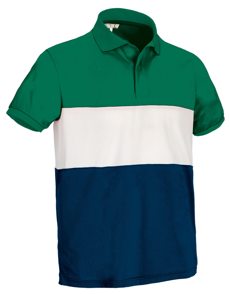 Κοντομάνικο Polo Shirt VARSITY - Kelly Πράσινο-Λευκό-Orion Μπλε σκούρο Μπλε