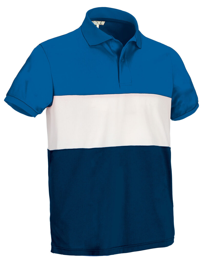 POVAVARYB Κοντομάνικο Polo Shirt VARSITY - Ρουά Μπλε-Λευκό-Orion Μπλε σκούρο Μπλε