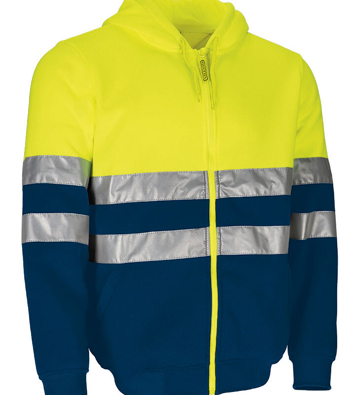 SUVABRAAM Υψηλής ορατότητας Sweatshirt BRANTFORD - Fluo Κίτρινο-Orion Μπλε σκούρο Μπλε