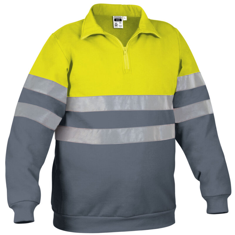 SUVAROAAC Υψηλής ορατότητας Sweatshirt ROAD - Fluo Κίτρινο-Cement Γκρι
