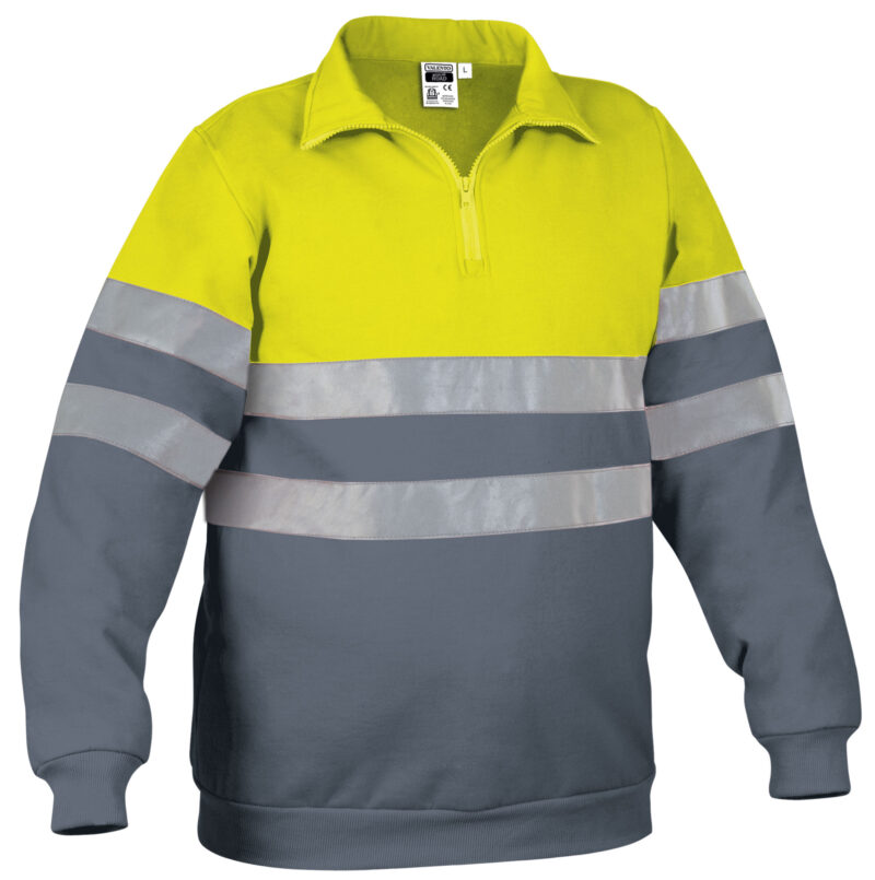 Υψηλής ορατότητας Sweatshirt ROAD - Fluo Κίτρινο-Cement Γκρι