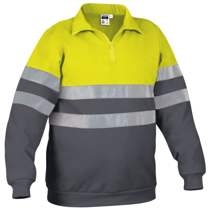 SUVAROAAG Υψηλής ορατότητας Sweatshirt ROAD - Fluo Κίτρινο-Charcoal Γκρι