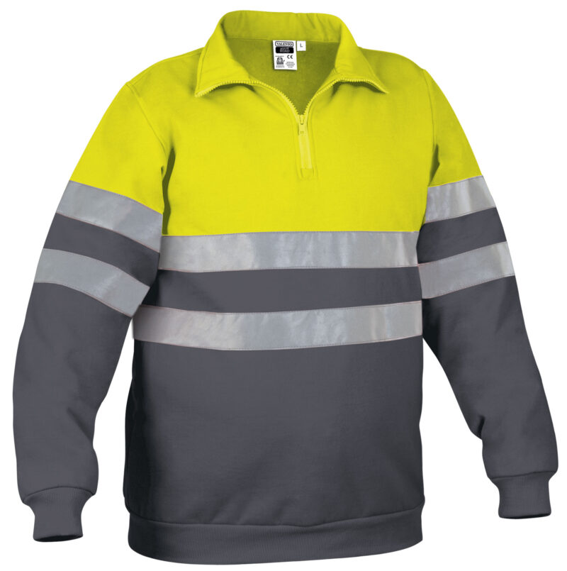 SUVAROAAG Υψηλής ορατότητας Sweatshirt ROAD - Fluo Κίτρινο-Charcoal Γκρι