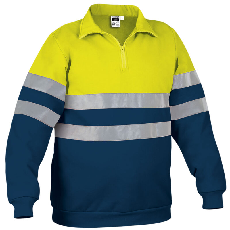 SUVAROAAM Υψηλής ορατότητας Sweatshirt ROAD - Fluo Κίτρινο-Orion Μπλε σκούρο Μπλε