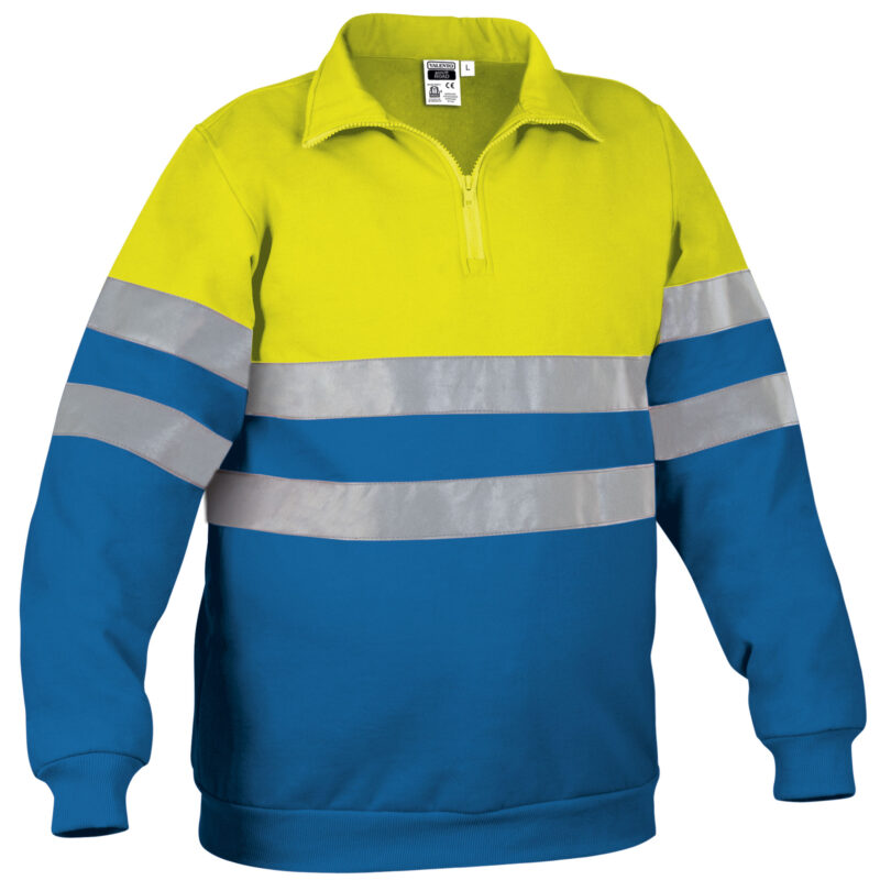 SUVAROAAY Υψηλής ορατότητας Sweatshirt ROAD - Fluo Κίτρινο-Ρουά Μπλε