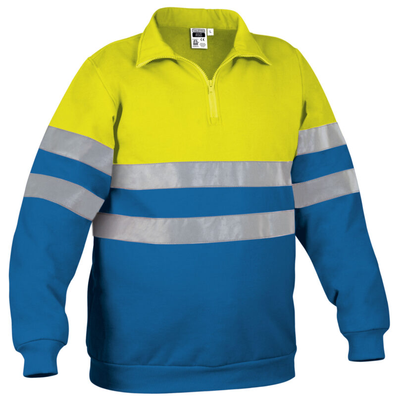 Υψηλής ορατότητας Sweatshirt ROAD - Fluo Κίτρινο-Ρουά Μπλε