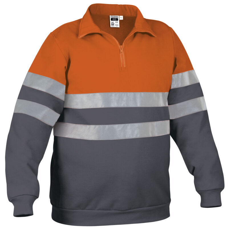 Υψηλής ορατότητας Sweatshirt ROAD - Fluo Πορτοκαλί-Charcoal Γκρι