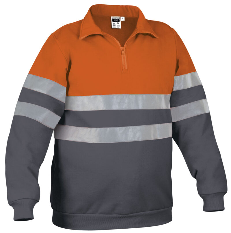 Υψηλής ορατότητας Sweatshirt ROAD - Fluo Πορτοκαλί-Charcoal Γκρι