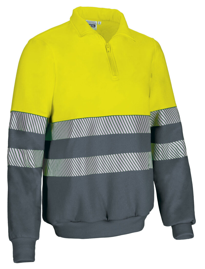 SUVASTIAC Υψηλής ορατότητας Sweatshirt STIRLING - Fluo Κίτρινο-Cement Γκρι