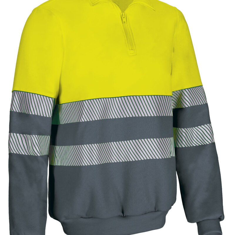 Υψηλής ορατότητας Sweatshirt STIRLING - Fluo Κίτρινο-Cement Γκρι