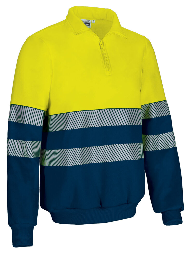 Υψηλής ορατότητας Sweatshirt STIRLING - Fluo Κίτρινο-Orion Μπλε σκούρο Μπλε